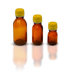 Botella de cristal topacio con tapón