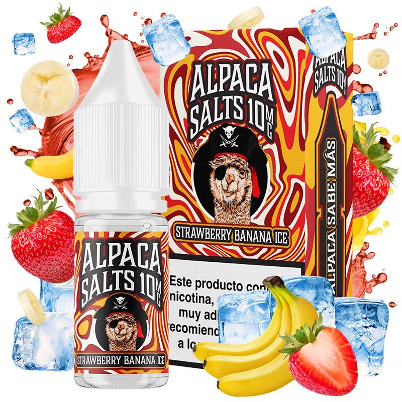 e-liquid en formato de 10 ml. con sabor fresa y platano.