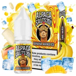 botella de 10ml con nicosales 20mg sabor banana mango