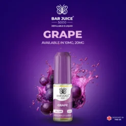 botella de 10ml con sales de nicotina sabor uva