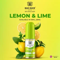 botella de 10ml con sales de nicotina sabor Lima Limon