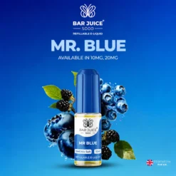 botella de 10ml con sales de nicotina sabor arandano mora frambuesa