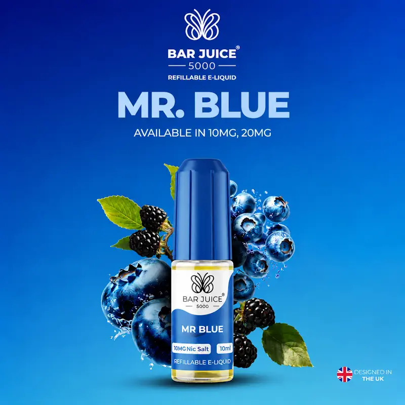 botella de 10ml con sales de nicotina sabor arandano mora frambuesa