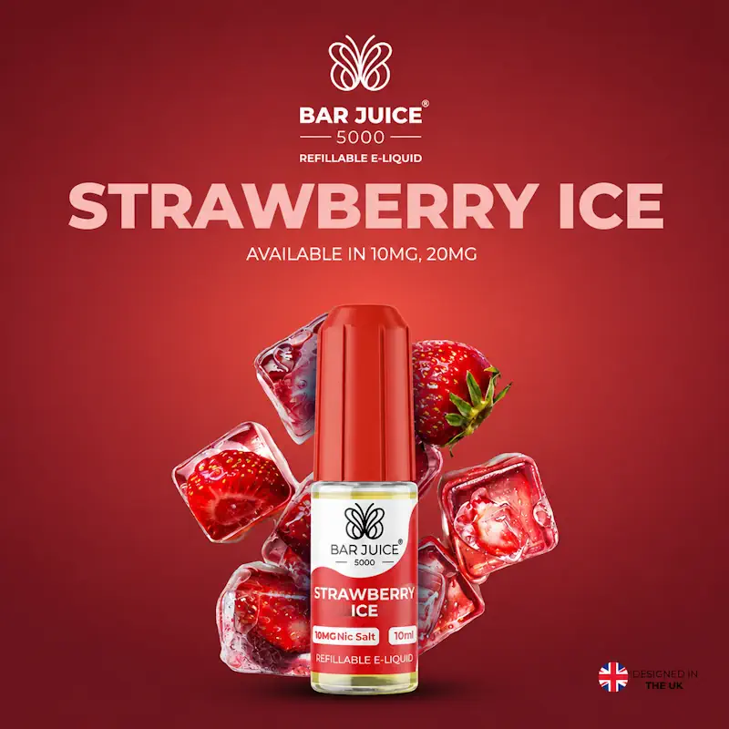 botella de 10ml con sales de nicotina sabor fresa helada